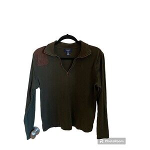 CHAPS Pullover Long Sleeve 1/4 Zip Shirt. Sz. PL Green